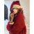 KEMAI柯麦本命年新年红色设计感麻花毛衣新款小众感慵懒风圣诞针织衫女 上衣 S
