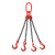 定制大开口吊索具起重链条吊装工具铁链吊环吊钩G80锰钢吊链起重 1吨1米1根