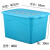 收纳箱厨房加厚食品级储物箱周转箱带盖大号长方形带轮整理箱 加厚款8802湖蓝色63*45*39