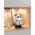海贝海（HAIBEIHAI）熊猫闹钟高颜值时钟表摆件创意卧室装饰品桌面数字电子钟表摆台式 熊猫竹子纸巾盒