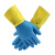DELTAPLUS/代尔塔 201330 双色天然乳胶手套 VE330BJ 1副 蓝黄色 9.5码 
