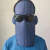 电焊工面罩3护脸电焊防护用品防拷脸焊工眼镜布料帆布二保焊加长 3蓝护耳加厚版