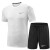 LHKN夏季新款运动套装男短裤两件套男士短袖t恤运动服运动裤大码套装 白色 6XL