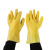 圣驰PVC浸塑颗粒加厚止滑棉绒内衬工业保护PVC浸塑手套 黄PVC