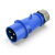 IEC309工业插头插座航空插头连接器单相电3芯16A32A防尘防水IP44 蓝色 32A公头(三芯) 蓝色  32A公头(三芯
