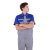 斯卡地尔（Scotoria）半袖工作服套装 分体式夏季半袖舒适高棉TC1501蓝灰拼 1套XL码