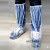 定制靴套加厚防泥塑料徒步防滑高帮一次性防水鞋套长筒工地透明 蓝色橡筋款20只 均码