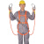 五点式高空安全带双背全身保险带建筑工地户外作业防坠安全绳套装 国标双大钩2米 半身式