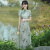 默尼密司品牌旗袍改良版连衣裙女2024年夏季新中式复古素雅减龄改良裙子 绿竹叶 XL