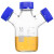 螺口三口流动相液瓶蓝盖丝口试剂瓶250/500/1000/2000/3000/50 3000ml三口丝口瓶(GL45 PP蓝盖)