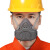 智宙防灰尘口鼻罩防工业粉尘全脸面具透气打磨煤矿装修口罩 SG-3200灰色+20片过滤棉