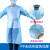 一次性防护服透气分体式防尘覆膜防水罩衣参观美容院工作服 蓝色 45克SMS纸塑装 XL