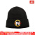 NAUTICA/诺帝卡男士针织帽毛线帽拼色LOGO护耳冬季保暖百搭478Z7334 BJ True Black ONE SIZE