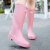东部工品日系雨鞋女款时尚外穿套鞋轻便防水胶鞋工作防滑成人高筒雨靴 粉色 39 