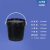 黑色大口桶工业级水桶塑料桶密封桶油漆桶油墨桶胶桶桶小桶大桶机油桶带盖带提手黑色避光桶 5L-黑色