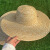 NEWBIES草帽男款夏季农民劳动大帽檐麦秆草帽可印字订制logo草帽 原色麦秆 直径47厘米
