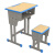 课桌椅中小学生教室学校单双人培训辅导补习班写字桌 乳白色 双柱方凳橡木