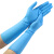 手套蓝色一次性加长加厚橡胶乳胶餐饮厨房水产杀鱼刷洗碗清洁 16寸【蓝丁腈】超长加厚手套-2只 S