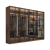 华从发胡桃木色现代极简衣柜家用卧室轻奢钢化玻璃门衣帽间组装实木柜子 1.2米3门衣柜(2.4米高)