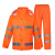 哲卜环卫保洁工人分体雨衣雨裤套装劳保物业道路施工程反光防雨服橙色 蓝格橙色套装(内里网格) XL