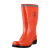 锐麻中筒雨鞋女款带反光条环卫靴清洁工中帮雨靴劳保防水鞋 橙色 38 