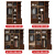 木缇森胡桃木实木衣柜卧室家用现代中式大小户型对开门组合衣橱经济型 三门+顶柜+带镜边柜