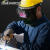 电焊面罩安全帽面罩焊工自动变光头戴式全脸部防护罩氩弧焊帽 新款PC铝架小镜片变光款+黄安全
