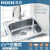摩恩（MOEN）304不锈钢单槽厨房水槽套餐加厚洗碗池水洗菜盆 22000R 27204SL 单槽
