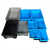 长方形塑料pp黑色防静电收纳周转箱工具零件盒物流整理包装箱加厚 48x36x17cm 蓝色箱+平盖