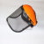 头戴式割草机防护面罩钢丝网面具防爆防冲击溅面屏园林打草帽工业品 橙色 一套面罩