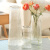 简约现代欧式创意玻璃花瓶透明水养插花玫瑰百合富贵竹餐桌摆件 锥桶/冰纹小号2个(透明)