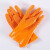 手套工作劳保耐磨防油胶皮防滑防水耐油全胶帆布浸胶汽修丁腈防护 橘色止滑手套（5双） 均码