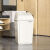 商用带盖大垃圾桶30升40大号户外方形桶家用大容量厨房超大卫生桶 40L奶白色YYN长方形桶