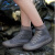 阿力牛 AZF87 双层鞋底防水雨鞋套 加厚耐磨防滑鞋套 茶色中筒 M(34-36码) 