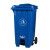 240L户外垃圾桶带盖带轮环卫大号垃圾箱移动分类大型废物桶100升 100L特厚中间脚踩红色
