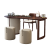 卡兹克新中式实木茶桌椅组合简约现代轻奢家用功夫茶台阳台小户型泡茶桌 单桌+茶具大礼包 1.4米