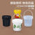 食品级塑料桶圆桶带盖密封桶酱料桶商用小水桶2/3L/4/5/10L升公斤 1L白色升级易开款无提手 2个