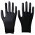 薄款黑色尼龙PU涂掌手套浸胶涂胶舒适透气男女工作劳保手套 黑色涂掌（36双） S
