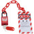 汇一汇 工业锁具套装 警示吊牌链条安全挂锁 38MM尼龙绝缘梁套装 (红色)