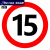 交通安全标识牌 标志指示牌 道路设施警示牌 直径60cm 限速15公里