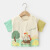 潮思汇0-3岁婴幼儿衣服休闲短袖T恤夏装男童女童儿童小童夏季半袖上衣 绿黄袖 73CM
