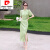 皮尔卡丹（pierre cardin）新中式改良旗袍套装裙2024夏新款高端名媛气质国风提花裙子两件套 绿色 M
