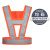 反光背心马甲高速道路背带反光衣建筑工地交通执勤反光安全服 V型标准橘红色+灰反光带