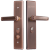 玥玛防盗门锁套装C级锁芯304不锈钢面板多功能拉手锁体红古铜入户门锁
