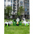 定制户外卡通动物熊猫分类垃圾桶玻璃钢雕塑游乐园商场用美陈适配 定制131黑色奶牛双垃圾桶适配