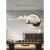 欧普灯新中式餐厅吧台吊灯中国风一字长条禅意艺术山峰茶室茶台 97显指 原木纹100CM-三色