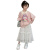富伊熊女童套装韩版卡通蛋糕长裙两件套儿童小兔卫衣半身裙中大童新款 米色卫衣+长款蛋糕裙 120cm