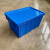 塑料框周转筐 带盖塑料箱周转箱物流运输配送筐加厚物料工具箱斜 2号有孔蓝色600x400x310mm 加厚带盖箱