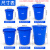 斯铂格 BGS-32 大号加厚塑料水桶 带盖圆桶储水桶 环卫物业垃圾桶  100L不带盖-白