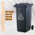 大号环卫垃圾桶带盖240升120L100L50L30垃圾分类垃圾桶工业学校用 加厚30升+盖绿色A桶